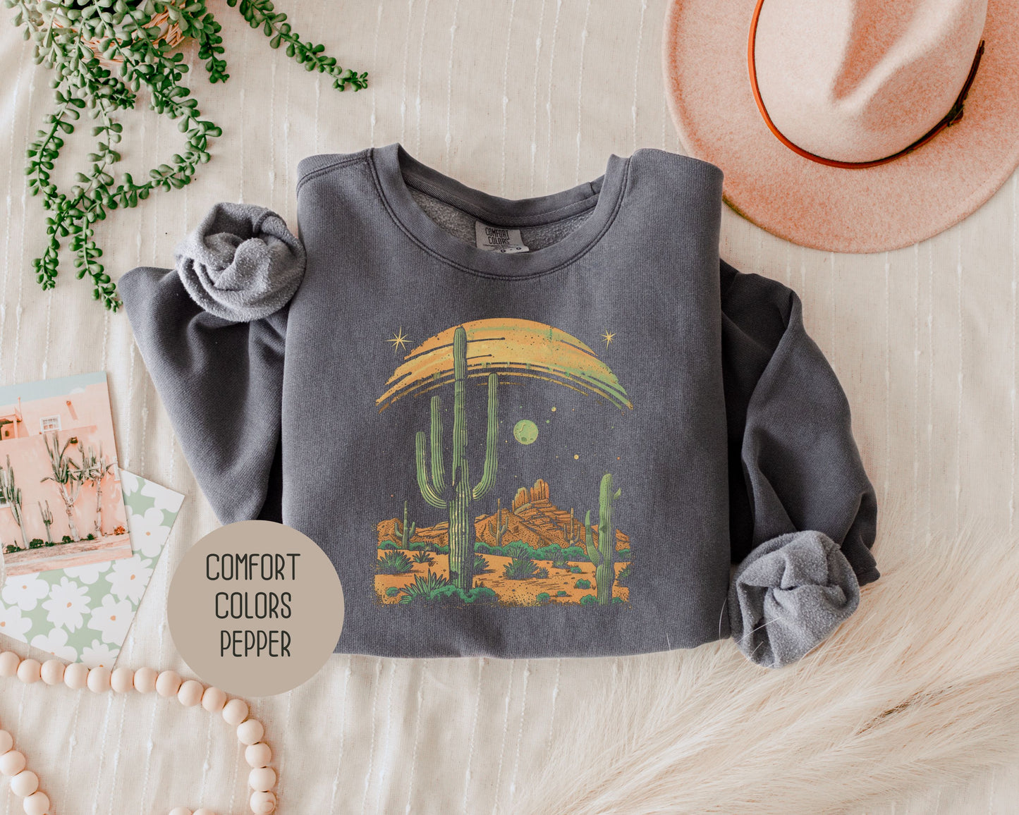 Desert Cactus Sunrise Vintage Sweatshirt