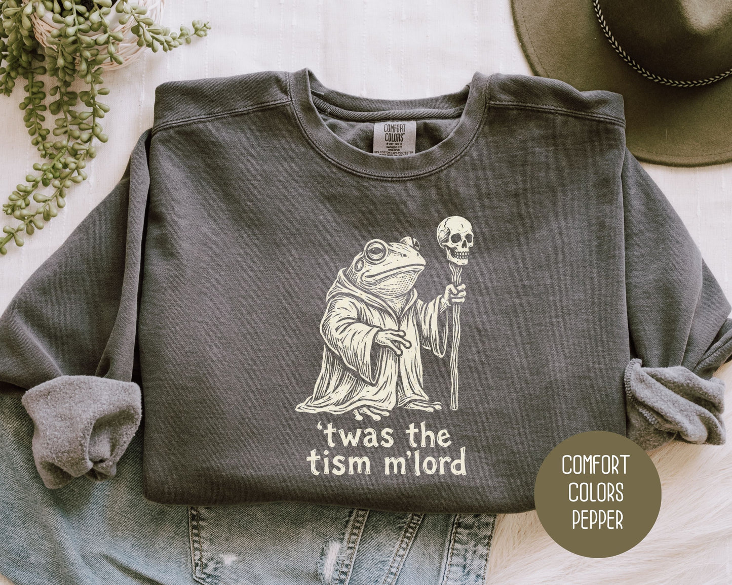 Twas the Tism M'Lord Autism Awareness Comfort Colors Sweatshirt Sweatshirt  Printify