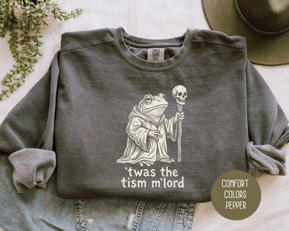 Twas the Tism M'Lord Autism Awareness Comfort Colors Sweatshirt Sweatshirt  Printify