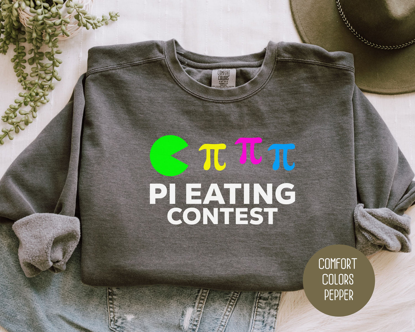 Pi Day Pi Eating Contest Comfort Colors Sweatshirt Sweatshirt  CreativeSpecialTs