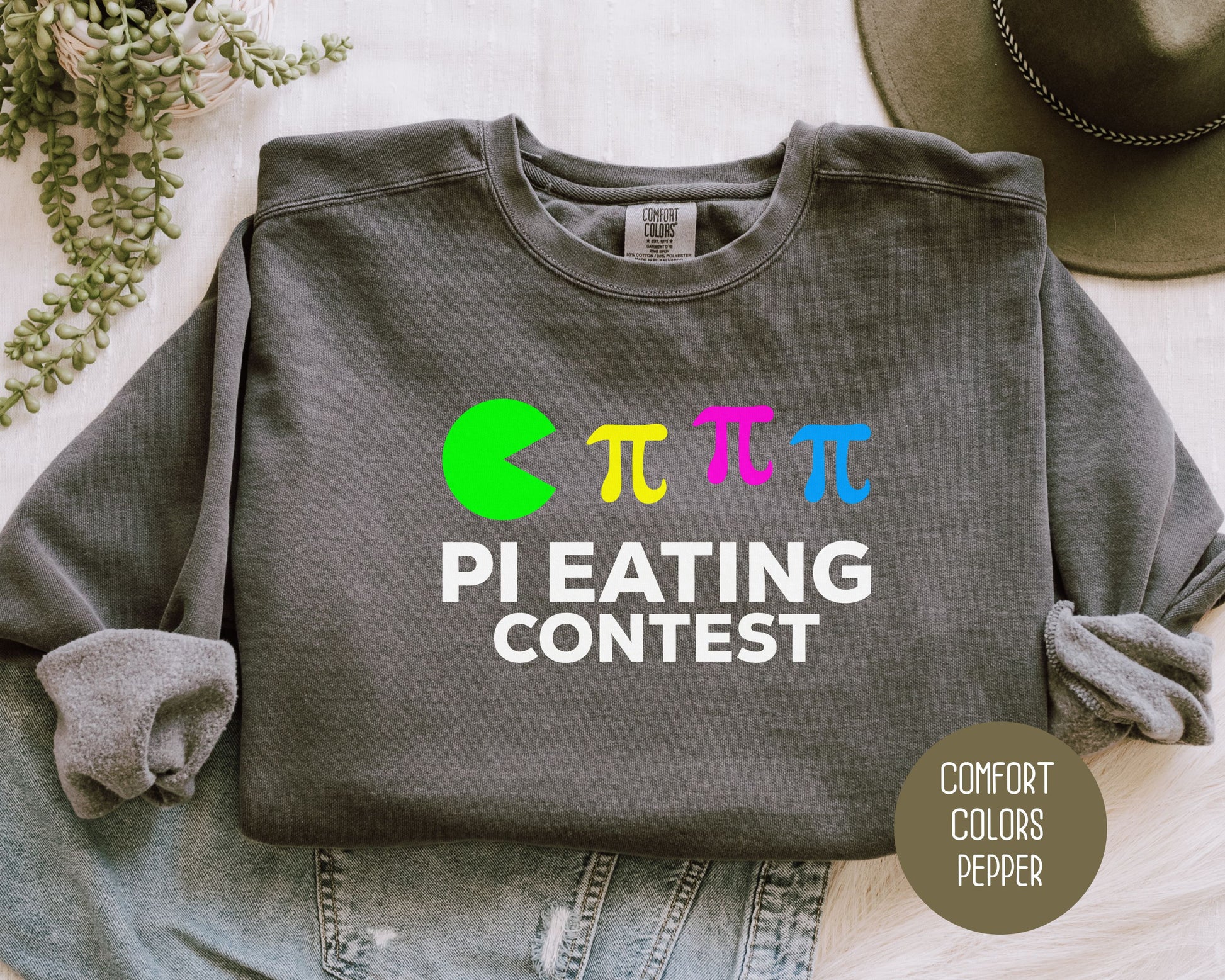 Pi Day Pi Eating Contest Comfort Colors Sweatshirt Sweatshirt  CreativeSpecialTs