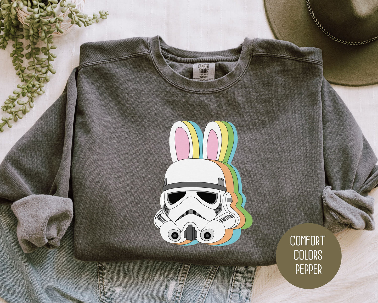 Storm Trooper Easter Bunny Comfort Colors Sweatshirt Sweatshirt  CreativeSpecialTs
