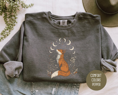 Celestial Fox Cottagecore Sweatshirt