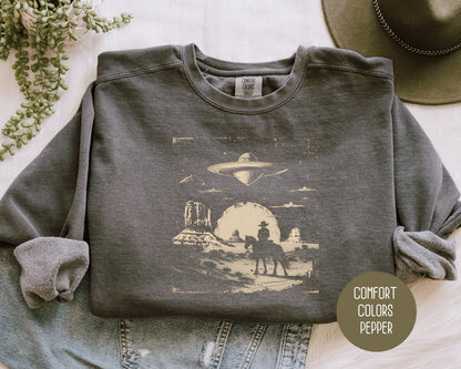 Cowboy Western UFO Comfort Colors Sweatshirt