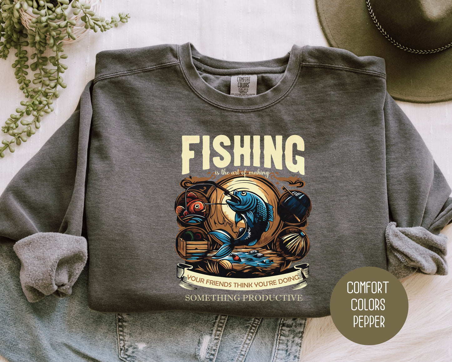 Fishing Making Friends Think You Are Productive Sweatshirt