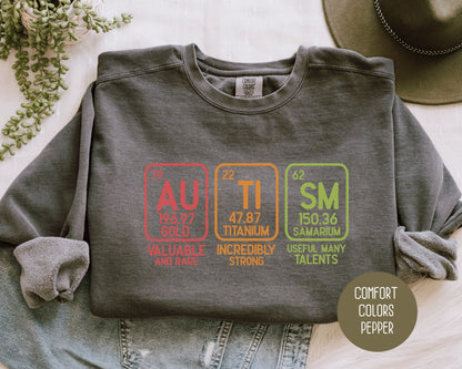 Autism Periodic Table Awareness Comfort Colors Sweatshirt