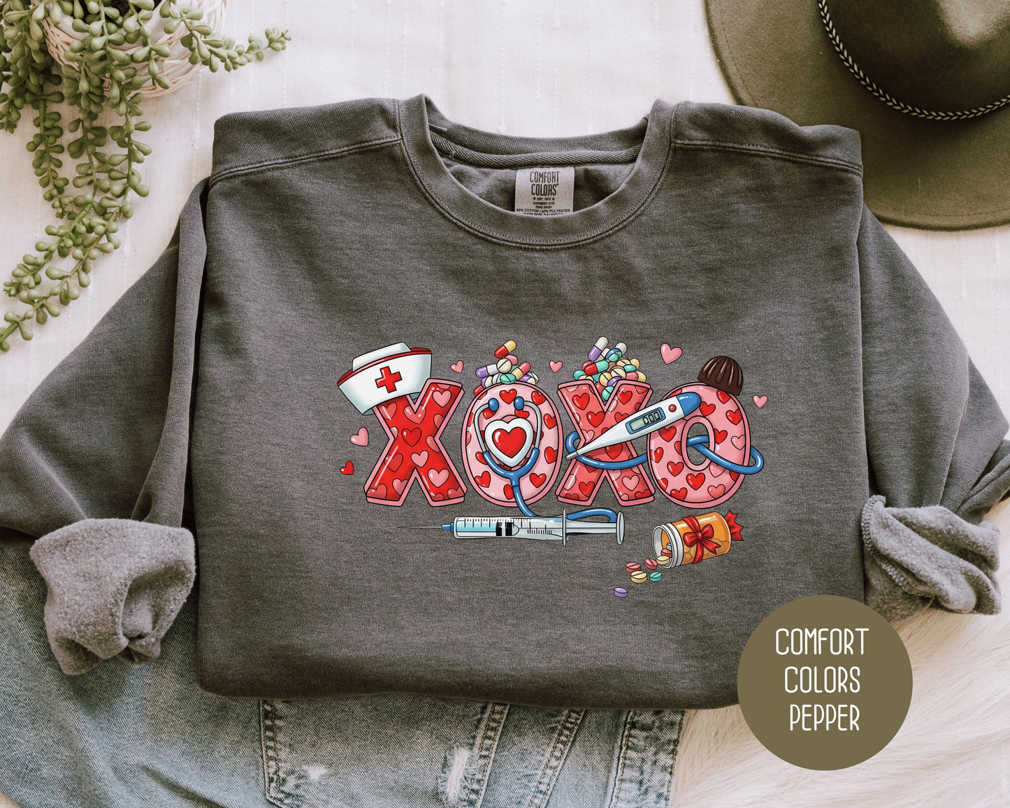 XOXO Nurse Comfort Colors Sweatshirt
