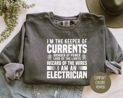 Wizard of the Wires I Am An Electrician Comfort Colors Sweatshirt Sweatshirt  CreativeSpecialTs