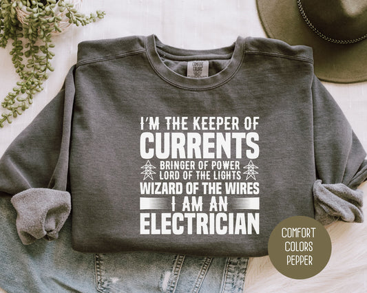 Wizard of the Wires I Am An Electrician Comfort Colors Sweatshirt Sweatshirt  CreativeSpecialTs