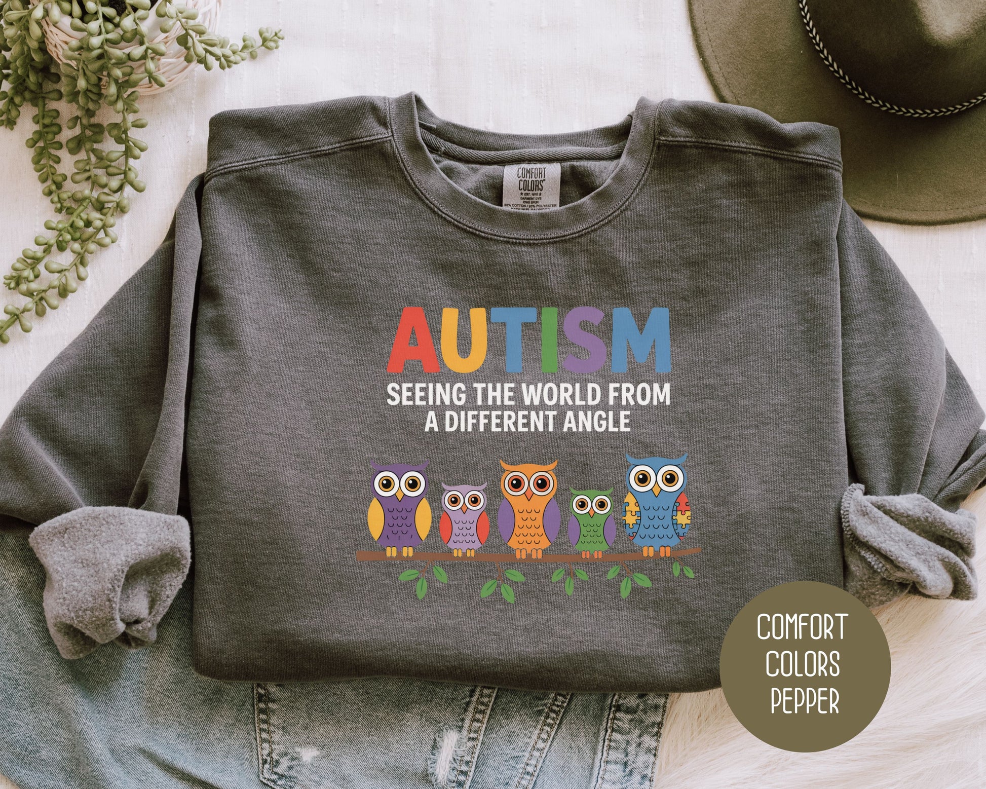 Autism Seeing the World From a Different Angle Comfort Colors Sweatshirt - CreativeSpecialTs