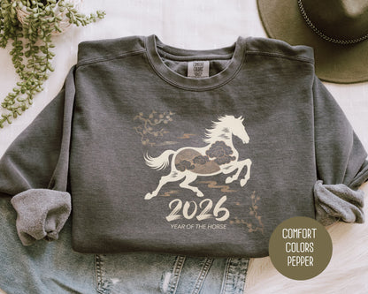 Chinese New Year 2026 Year of the Horse Comfort Colors Sweatshirt Sweatshirt  CreativeSpecialTs