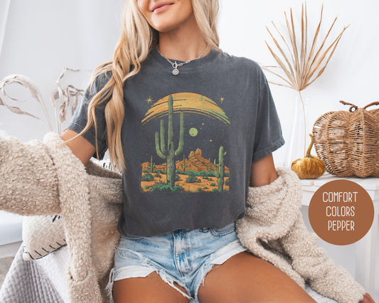 Desert Cactus Sunrise Vintage Comfort Colors Shirt