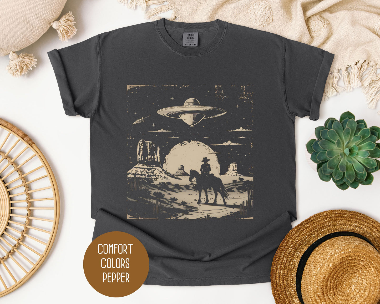 Cowboy Western UFO Comfort Colors Shirt