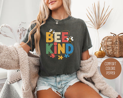 Bee Kind Autism Awareness Comfort Colors Shirt