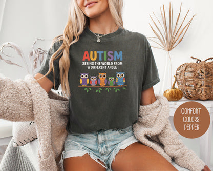 Autism Seeing the World From a Different Angle Comfort Colors Shirt - CreativeSpecialTs