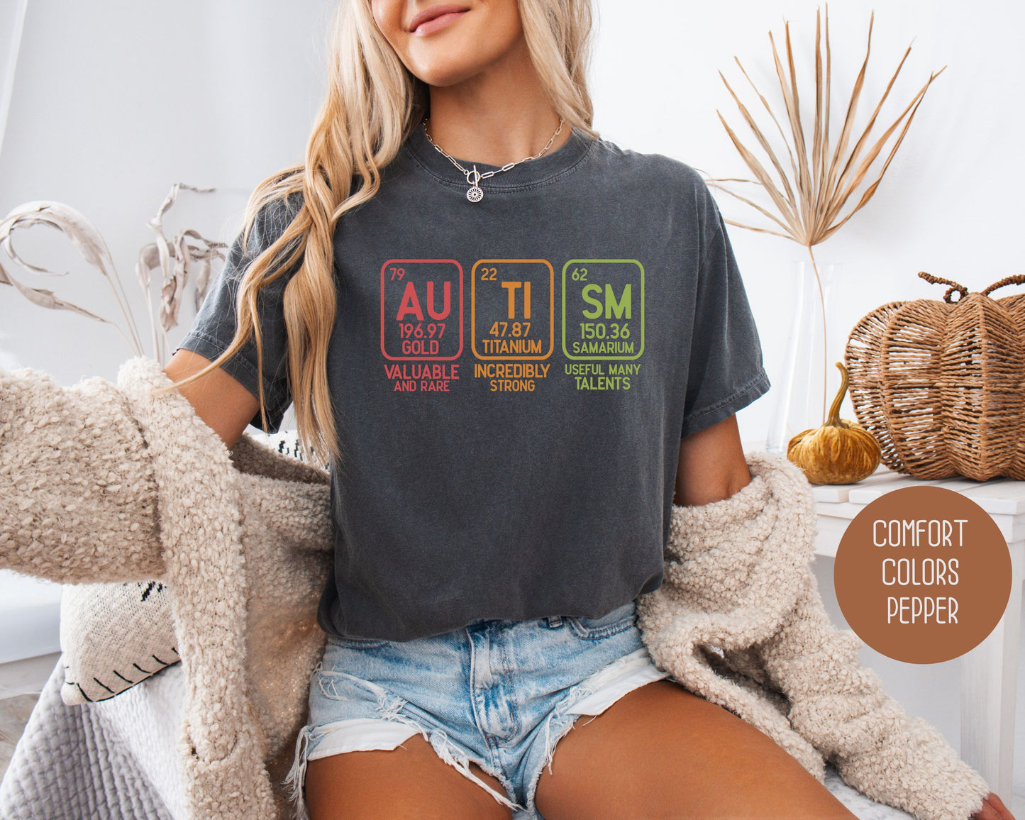 Autism Periodic Table Awareness Comfort Colors Shirt