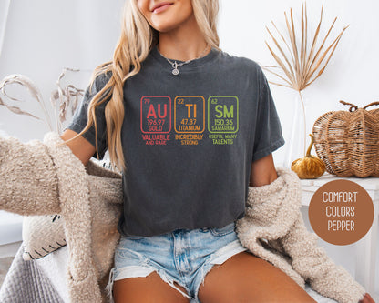 Autism Periodic Table Awareness Comfort Colors Shirt