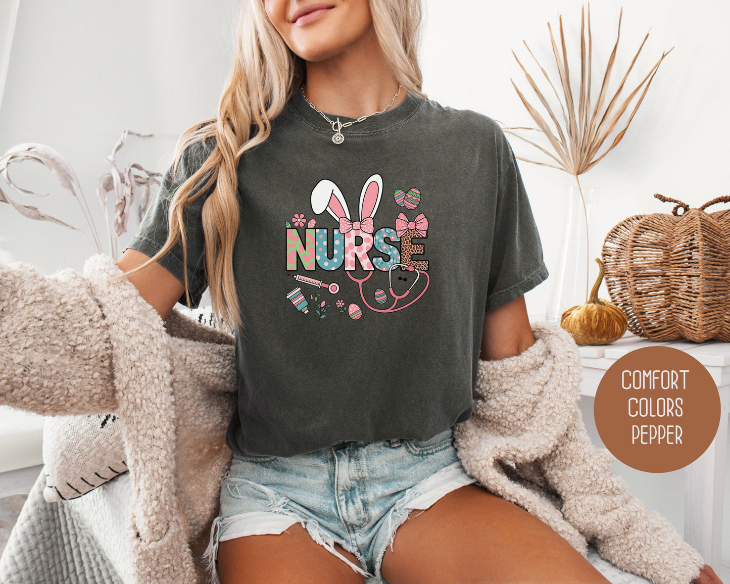 Easter Nurse Comfort Colors Shirt - CreativeSpecialTs