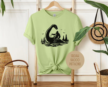 Bigfoot Riding Nessie Shirt