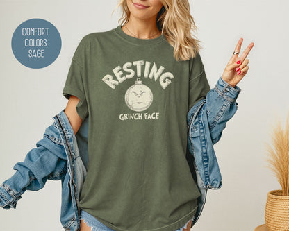 Resting Grinch Face Comfort Colors Shirt T-Shirt  CreativeSpecialTs