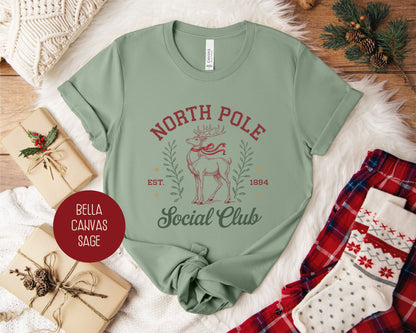 North Pole Social Club Reindeer Shirt