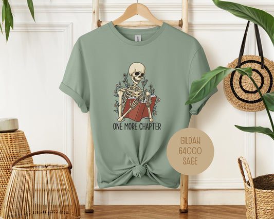 One More Chapter Skeleton Reading Shirt