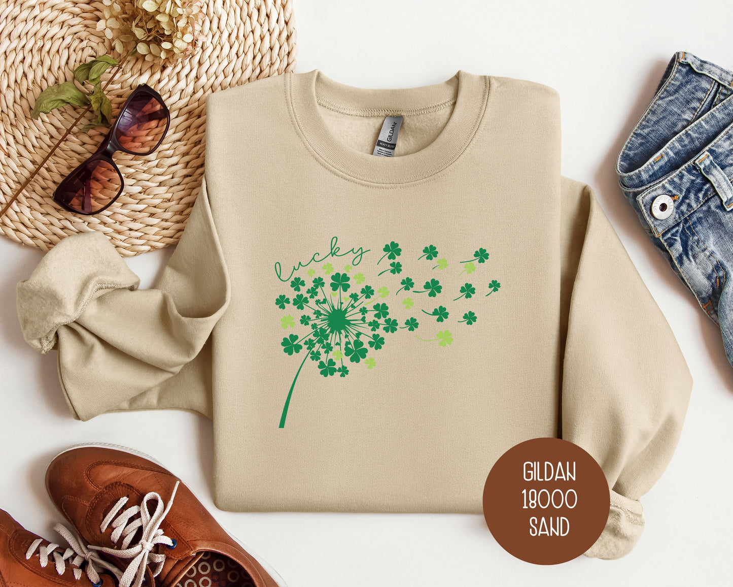 Lucky Four Leaf Clover St Patricks Day Sweatshirt