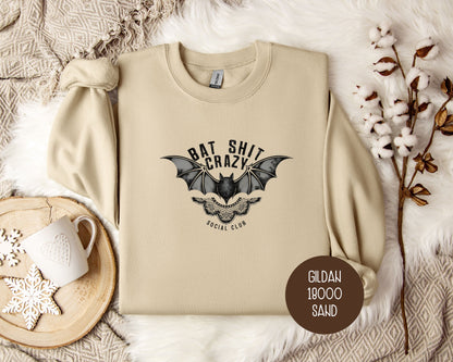 Bat Shit Crazy Social Club Retro Halloween Sweatshirt