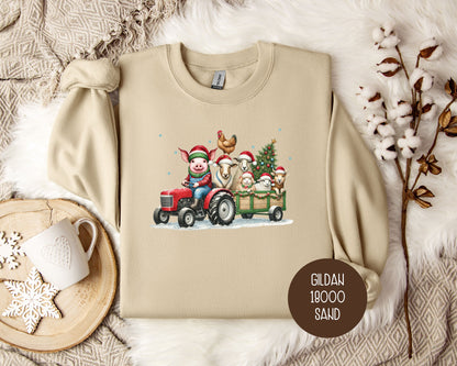 Country Farm Tractor Christmas Sweatshirt