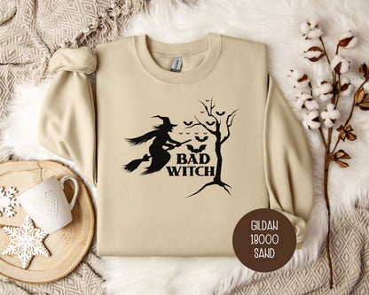 Bad Witch Halloween Bat Sweatshirt