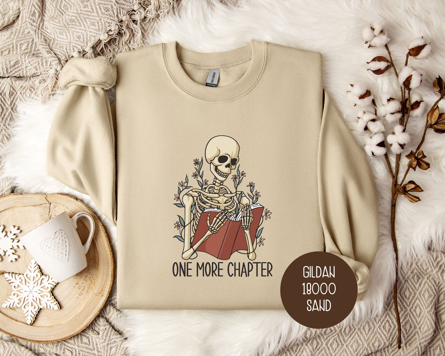 One More Chapter Skeleton Reading Sweatshirt