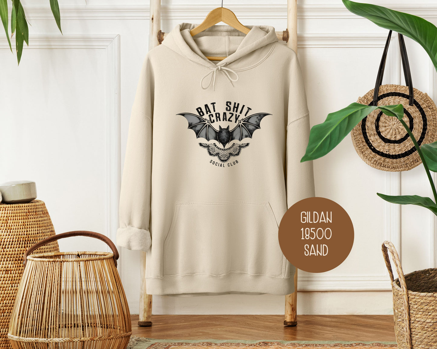 Bat Shit Crazy Social Club Retro Halloween Hoodie