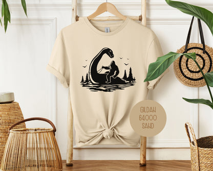 Bigfoot Riding Nessie Shirt