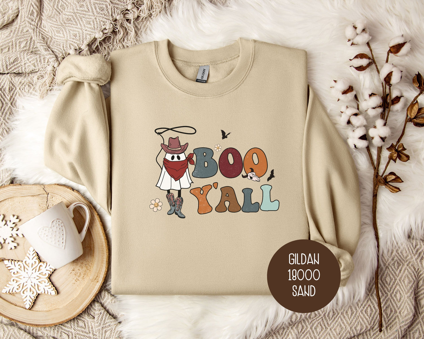 Boo Yall Ghost Cowboy Sweatshirt