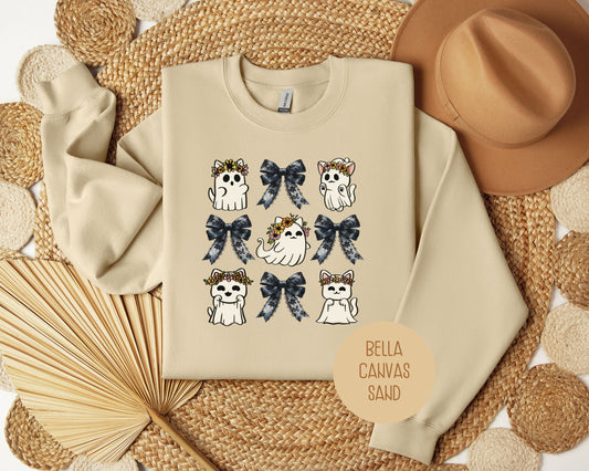 Ghost Cat Coquette Sweatshirt