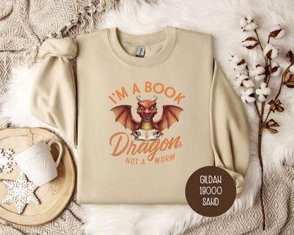 I'm a Book Dragon, Not a Worm Sweatshirt