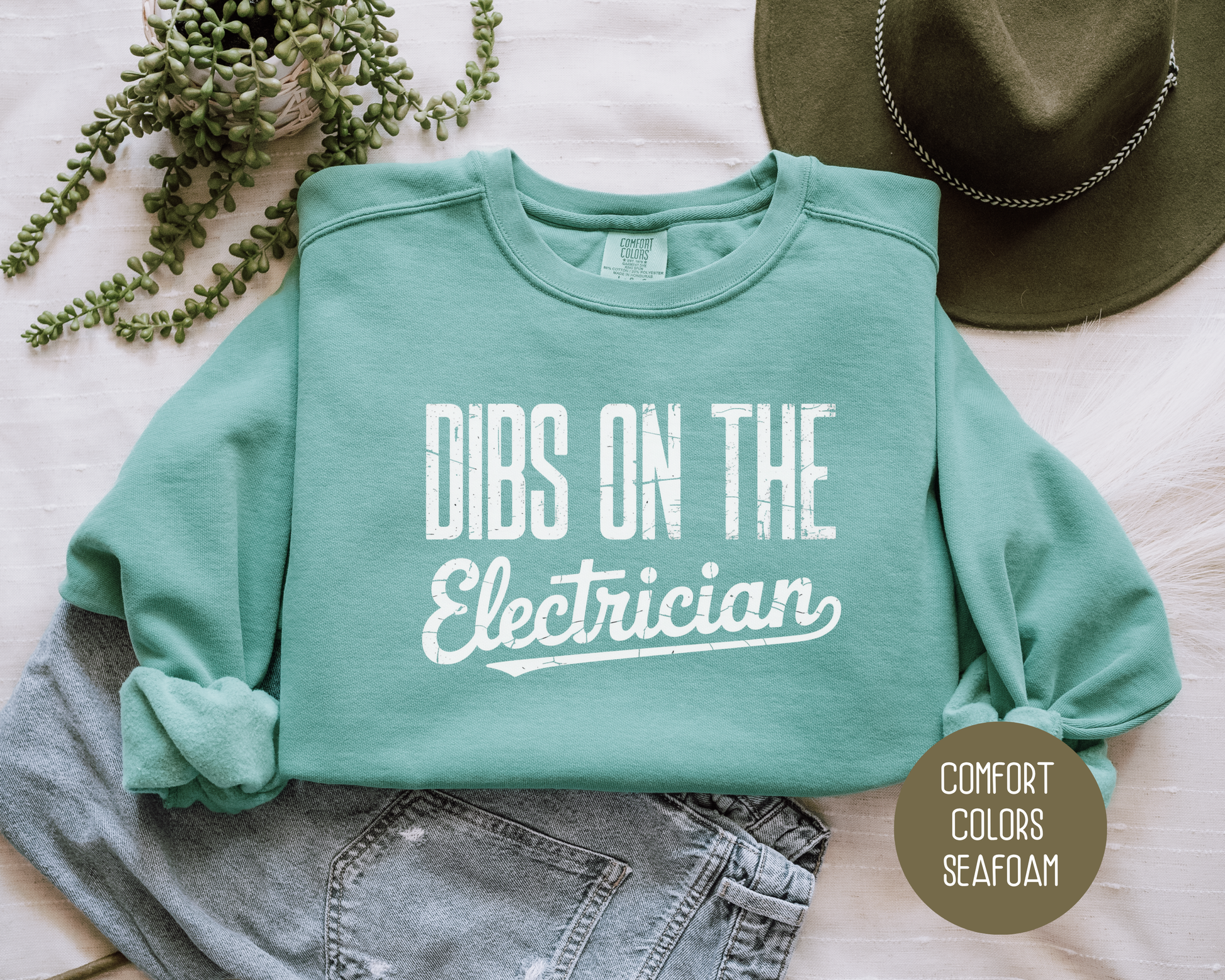 Dibs on the Electrician Comfort Colors Sweatshirt Sweatshirt  CreativeSpecialTs