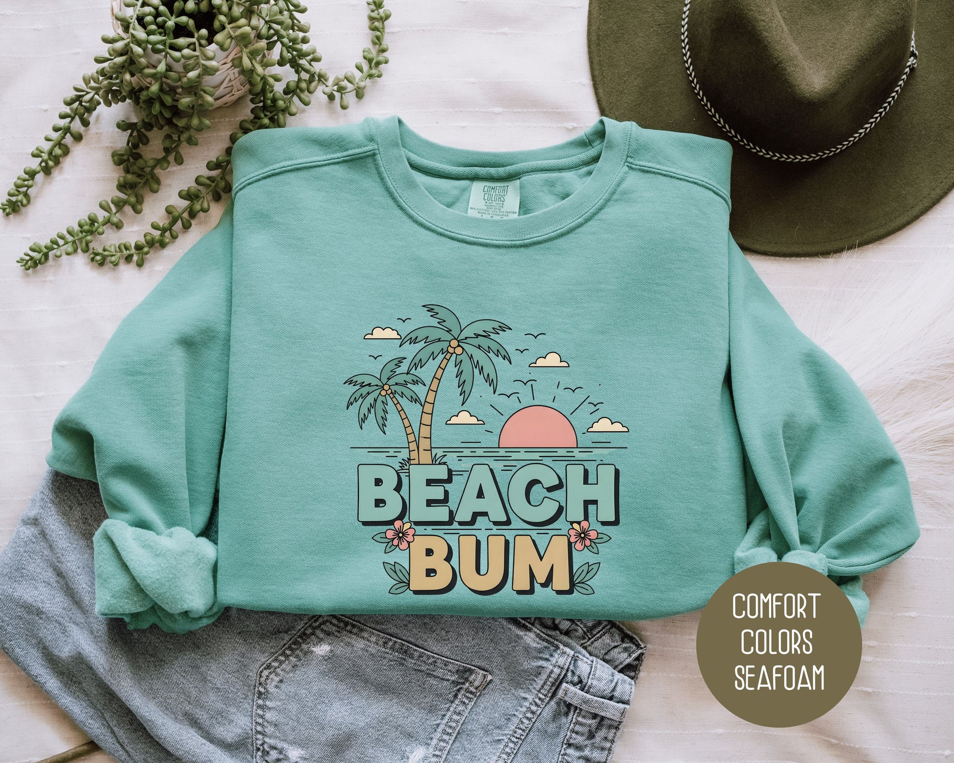 Beach Bum Comfort Colors Sweatshirt Sweatshirt  CreativeSpecialTs