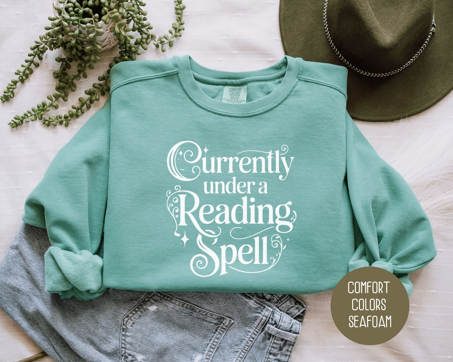 Currently Under a Reading Spell Comfort Colors Sweatshirt