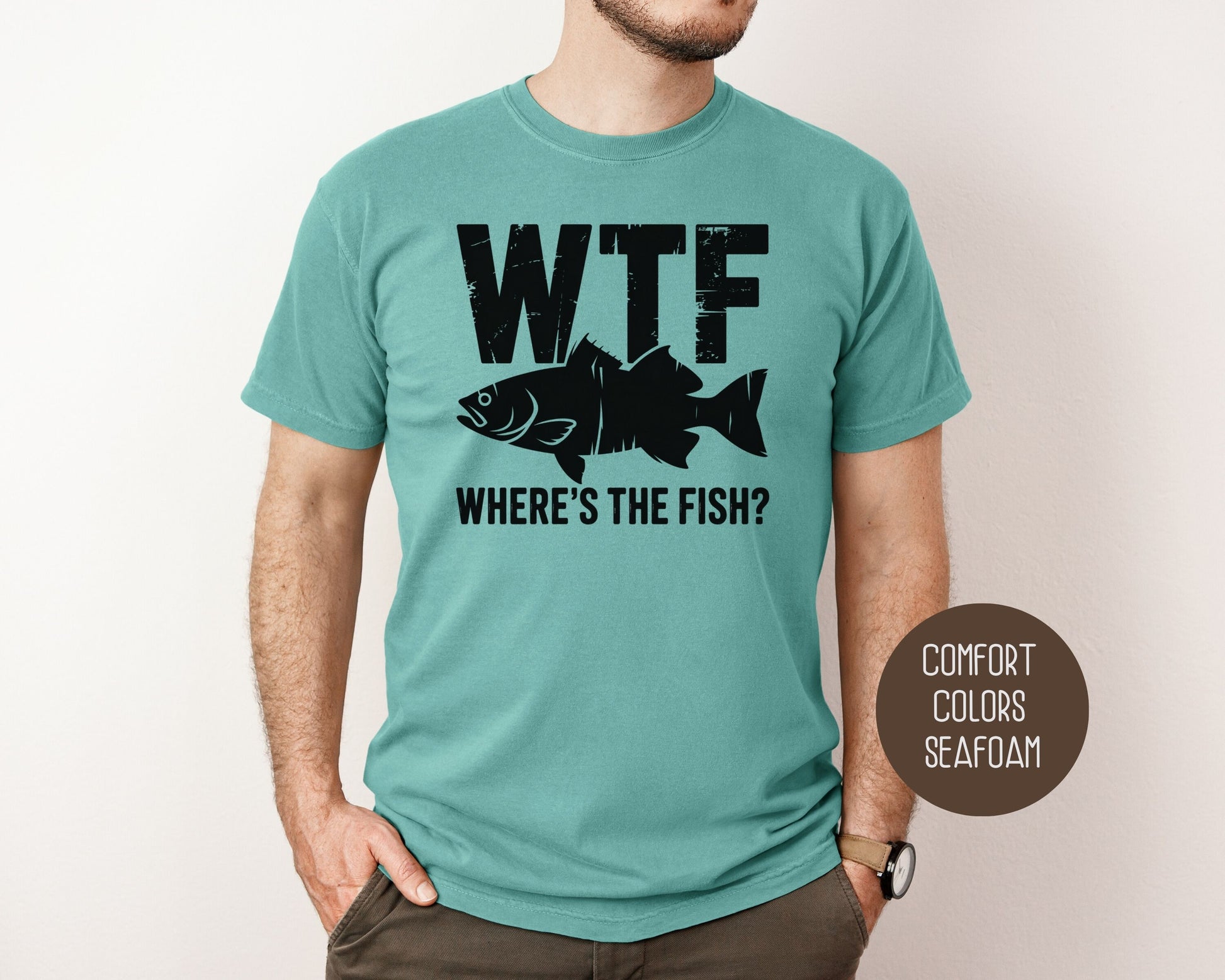WTF Where's The Fish Comfort Colors Shirt T-Shirt  CreativeSpecialTs