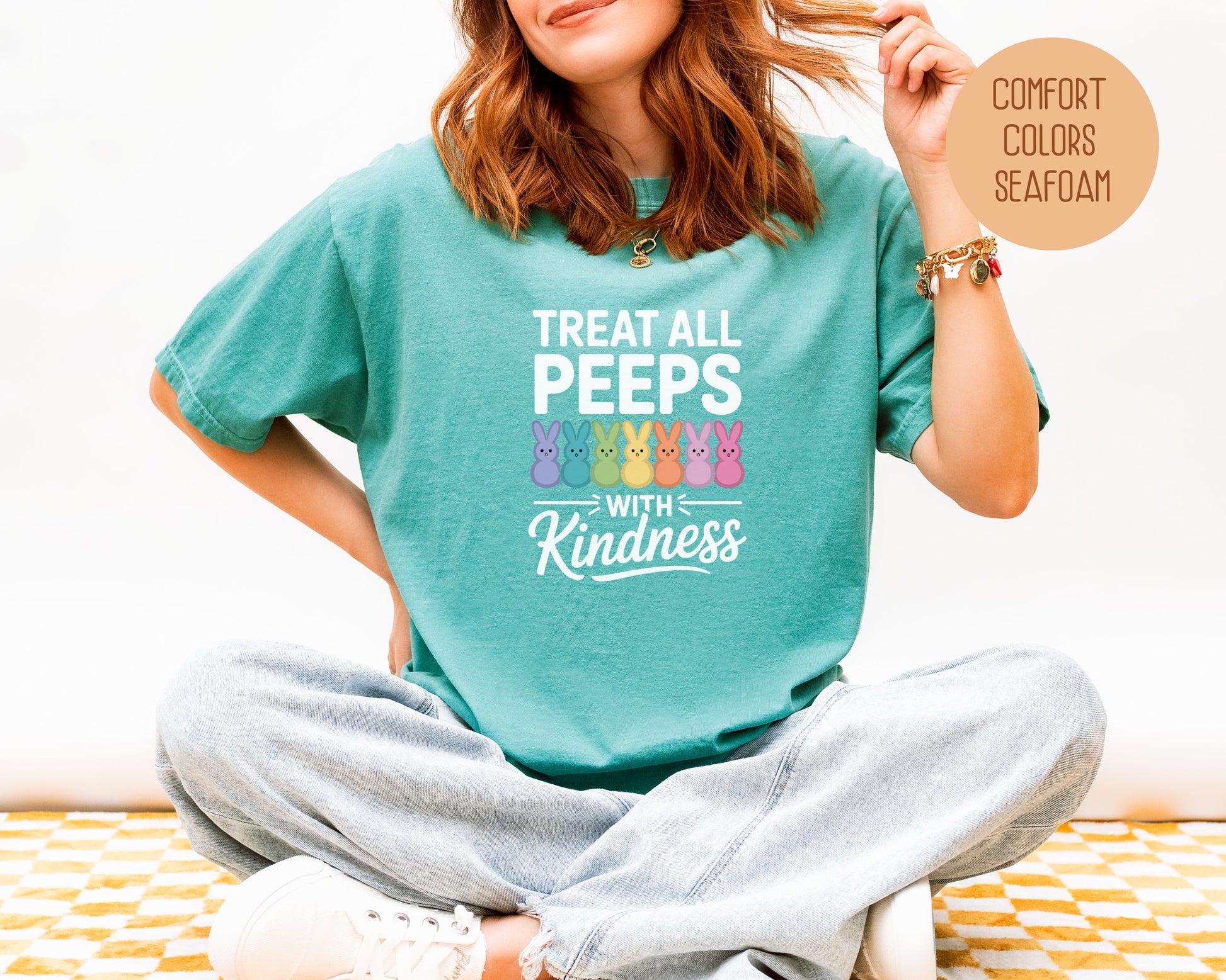Treat All Peeps with Kindness Comfort Colors Shirt T-Shirt  CreativeSpecialTs
