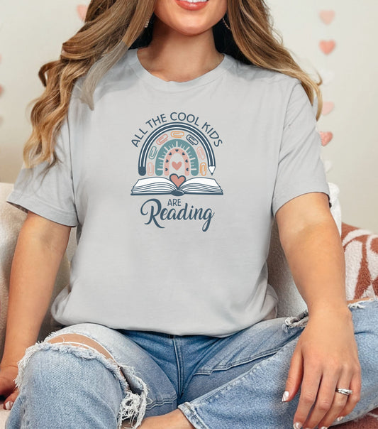 All the Cool Kids are Reading Book Lover Shirt, Bookish Merch Shirts with Sayings, Trendy Reading Shirts, Gifts for Readers