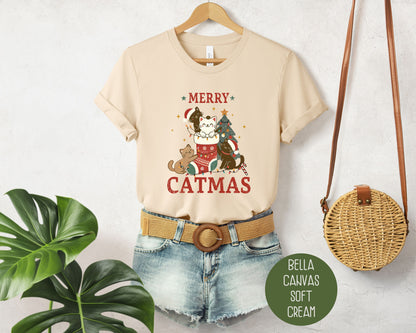 Merry Catmas Cute Christmas Cat Lover Shirt