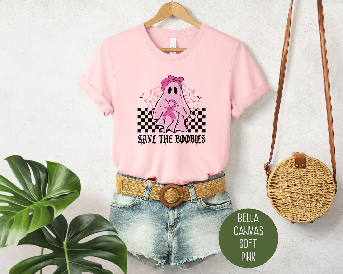 Save the Boobies Ghost Breast Cancer Awareness Shirt