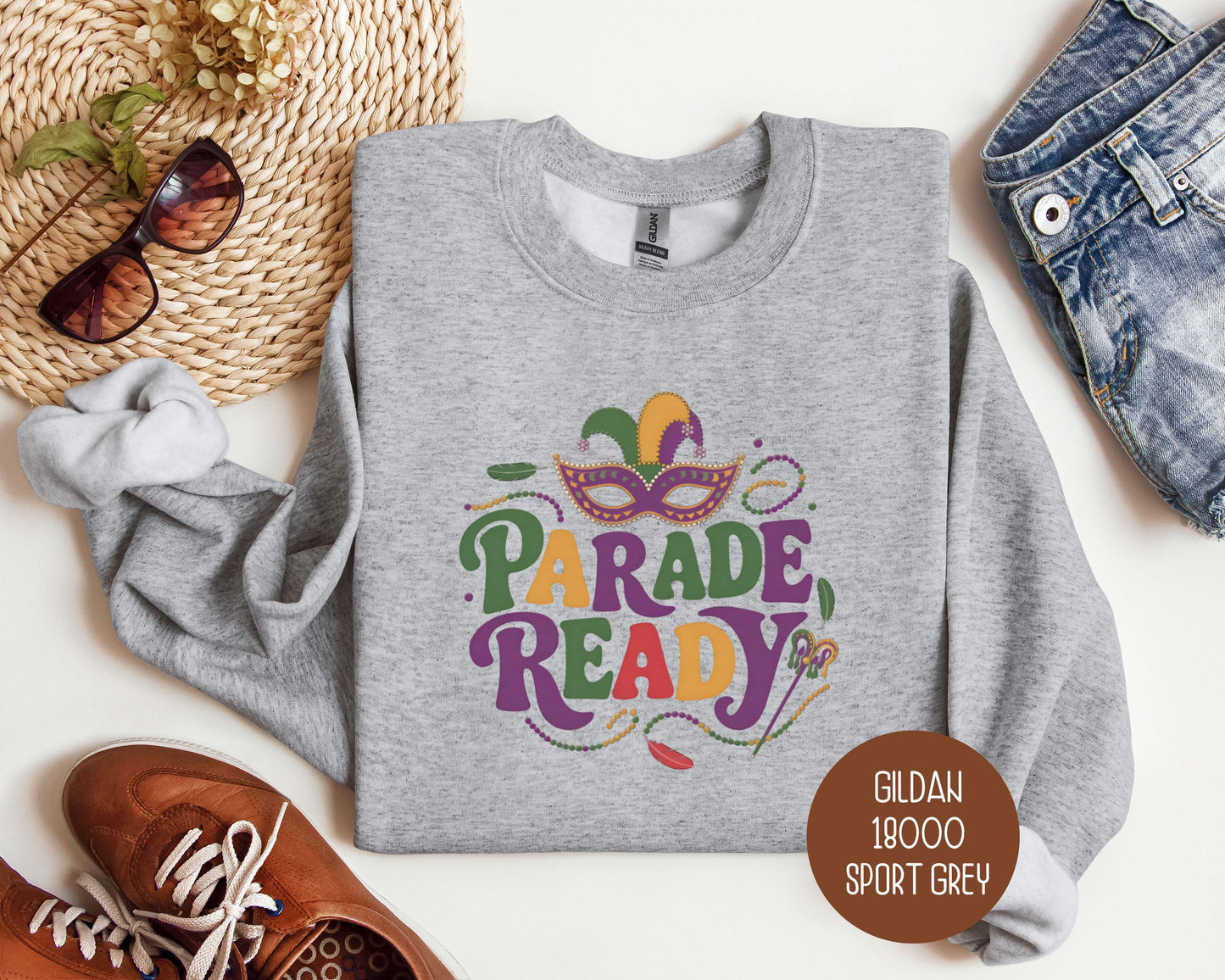 Parade Ready Mardi Gras Sweatshirt