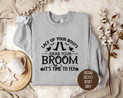 It's Time To Fly Witches Broom Only Sweatshirt