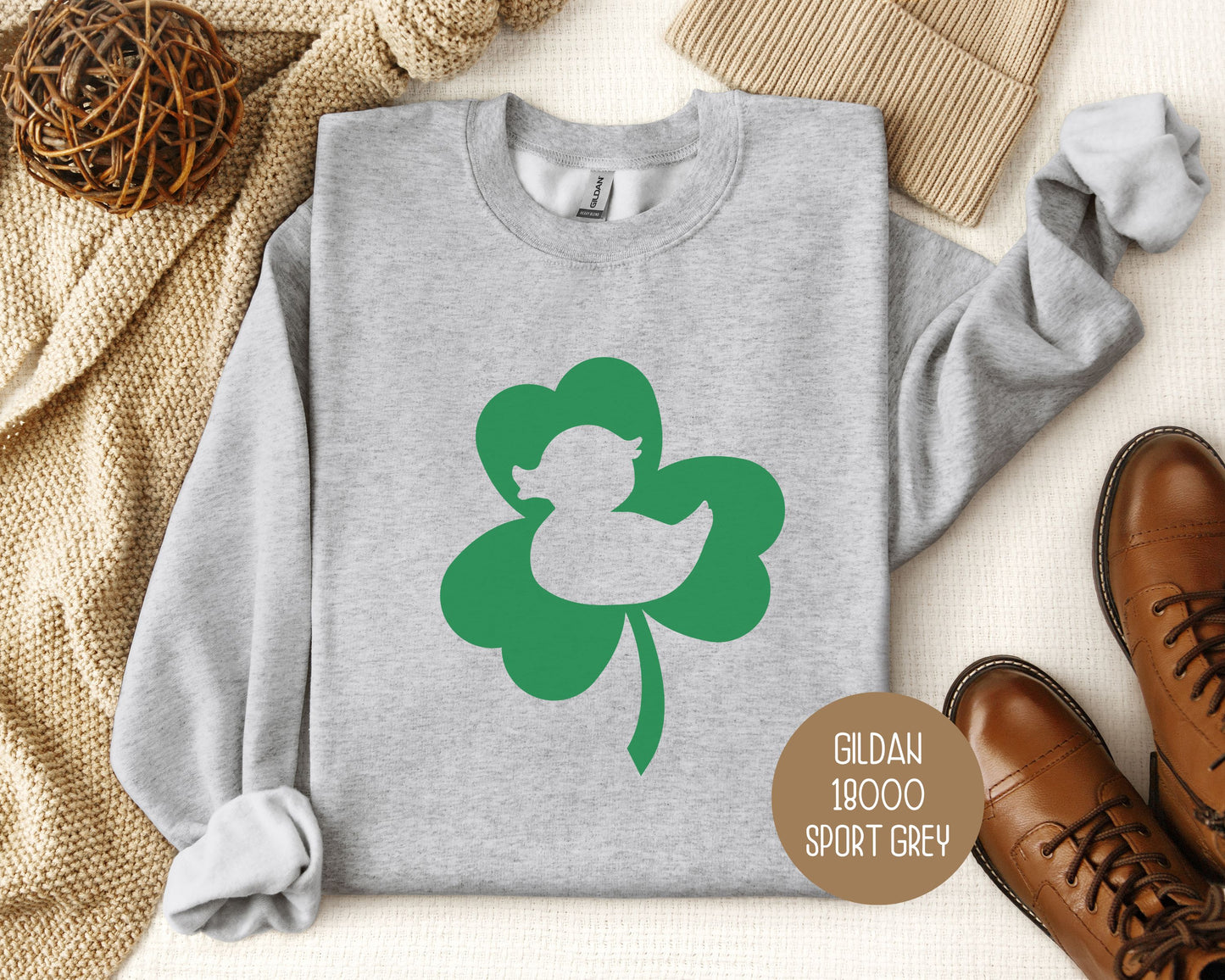 Lucky Duck St. Patrick's Day Shamrock Sweatshirt