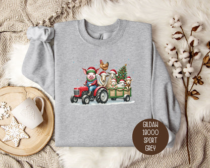 Country Farm Tractor Christmas Sweatshirt