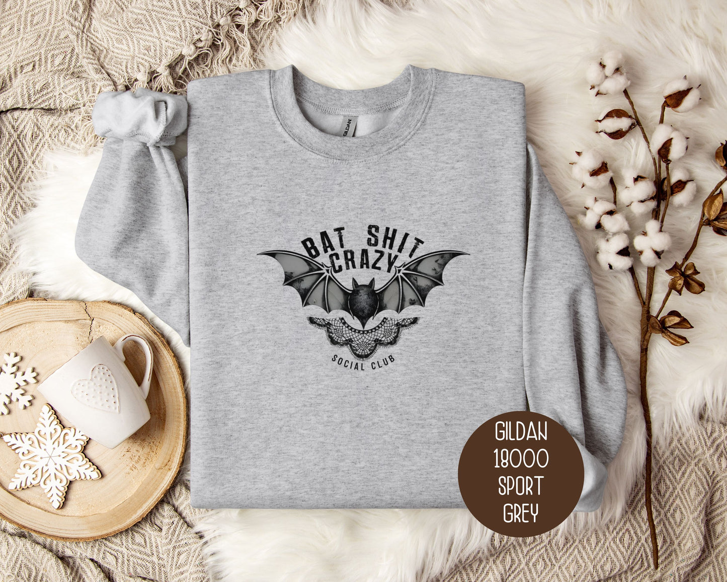 Bat Shit Crazy Social Club Retro Halloween Sweatshirt