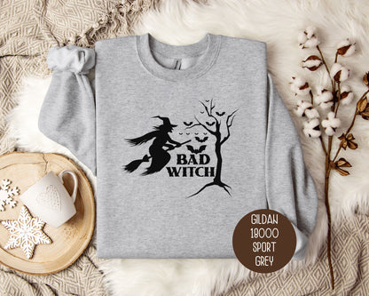 Bad Witch Halloween Bat Sweatshirt